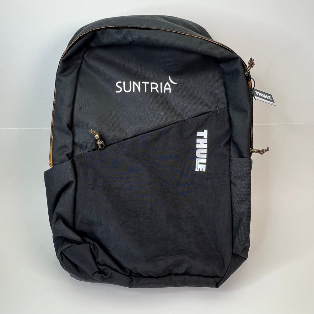 Thule Indago Black Backpack‎ Travel School Laptop Bag Company Logo